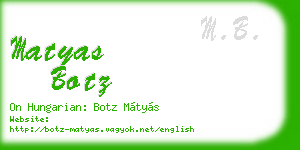 matyas botz business card